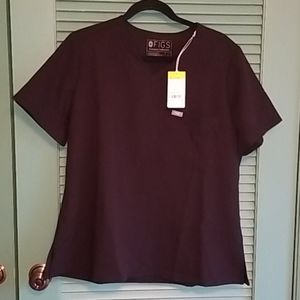 FIGS WMNS L BLACK SCRUB TOP NWT